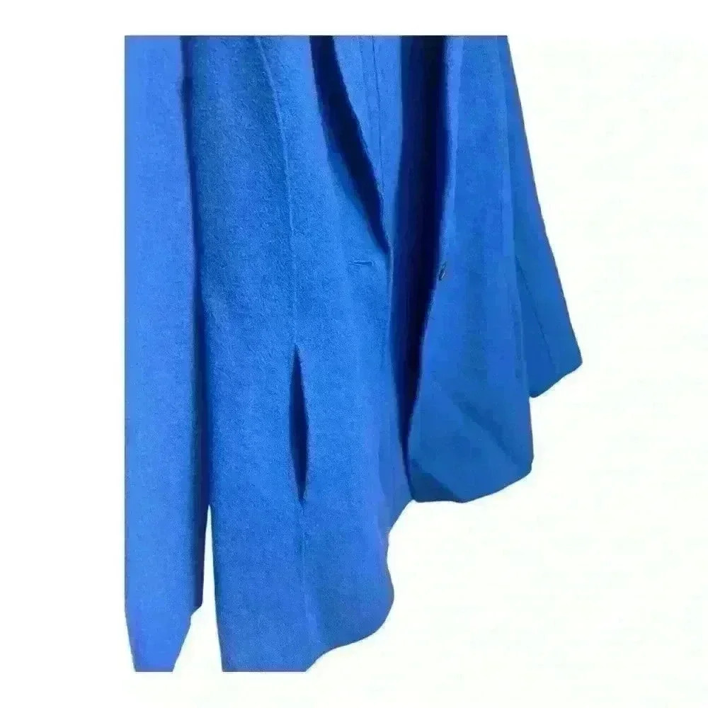Talbots Cobalt Blue Wool Blend Sweater Blazer Boyfriend Fit Size 4 - Picture 5 of 6